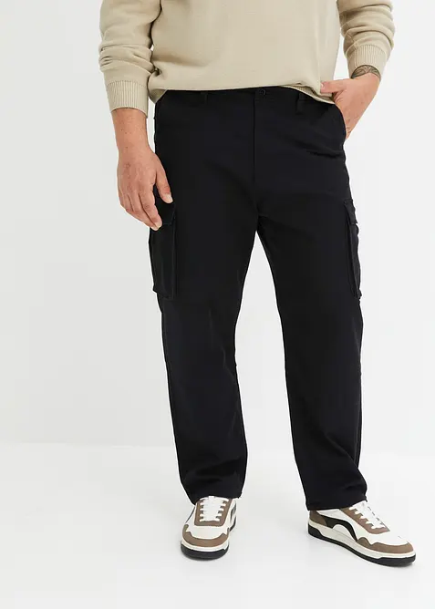 Pantaloni cargo dritti in cotone stretch, vestibilità comoda, bonprix