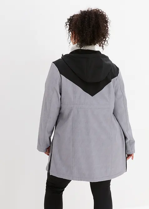 Giacca pr&eacute;maman corta 3 in 1 in softshell con inserto babywearing, bonprix