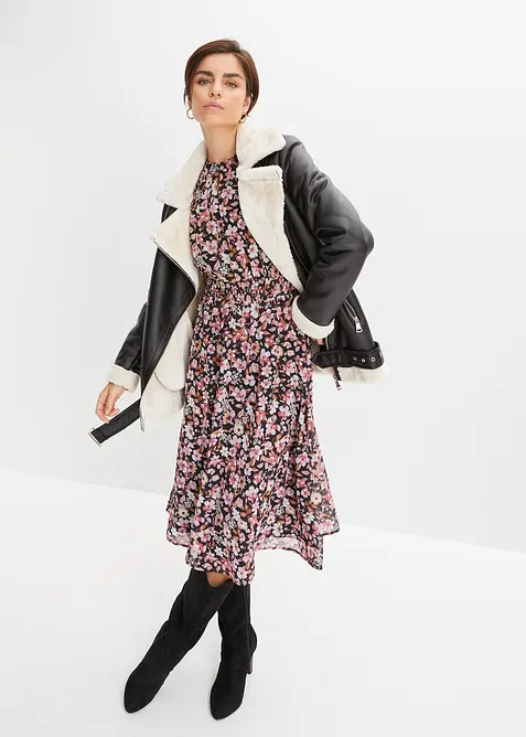 Giacca shearling biker, bonprix