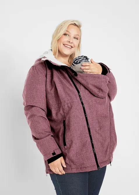 Giacca pr&eacute;maman morbida 3 in 1 con inserto babywearing, bonprix