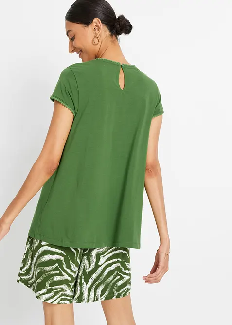 Maglia in cotone con pizzo, bonprix