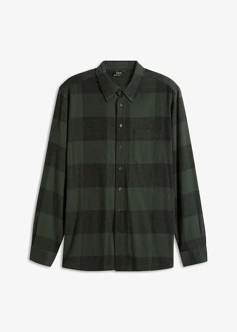 Camicia a maniche lunghe in flanella di cotone morbido, bonprix