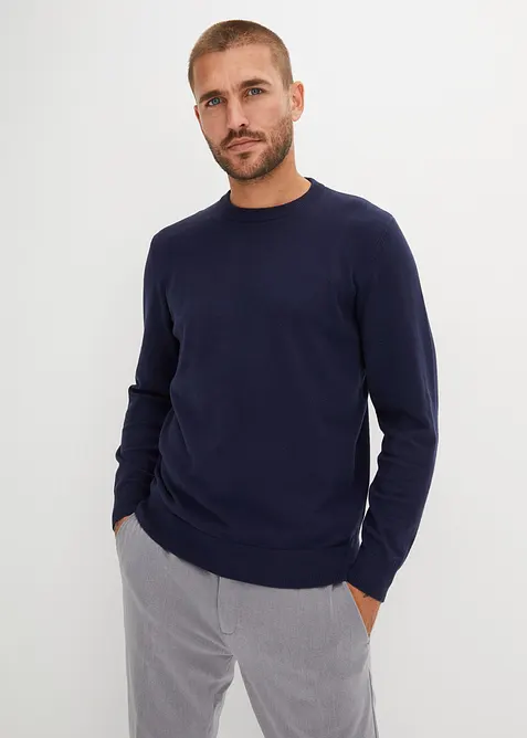 Maglione in  filato fine di misto cotone morbido, bonprix