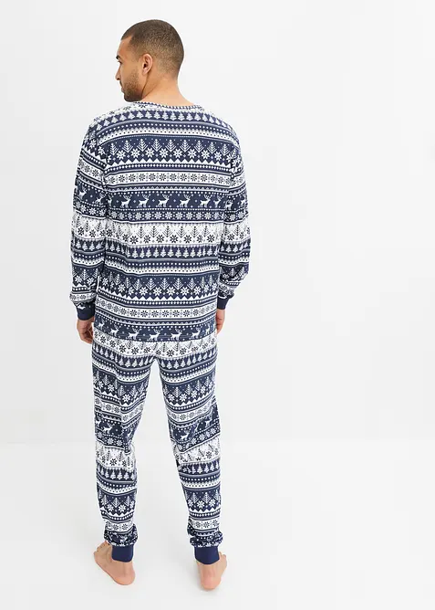 Pigiama da uomo a maniche lunghe in cotone biologico, bonprix