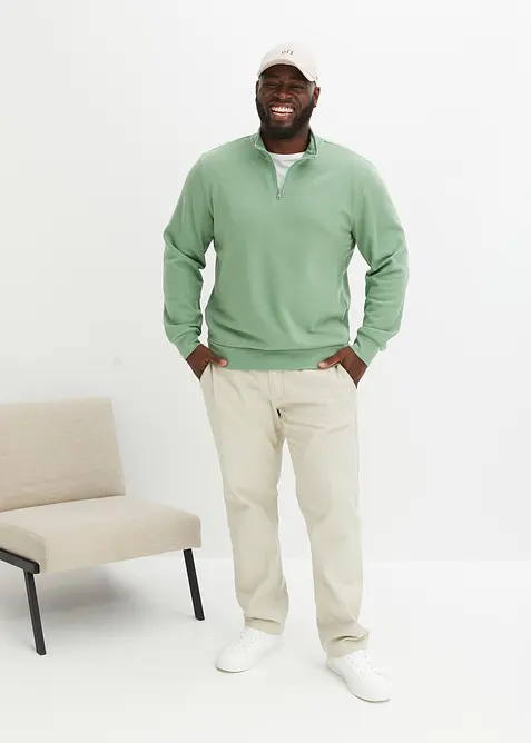 Felpa con colletto e zip, bonprix