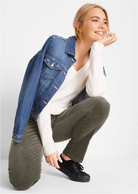 Pantaloni in velluto di misto cotone elasticizzato, bonprix