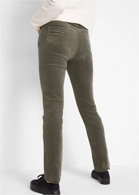 Pantaloni in velluto di misto cotone elasticizzato, bonprix