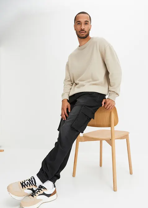 Jeans in felpa con elastico in vita slim fit, straight, bonprix