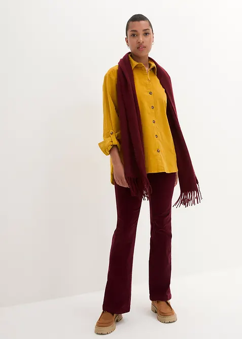 Camicia in velluto con spacchi laterali, bonprix