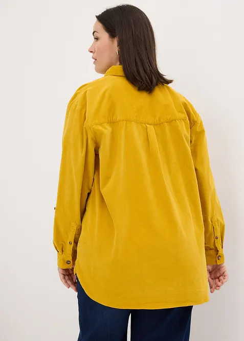 Camicia in velluto con spacchi laterali, bonprix