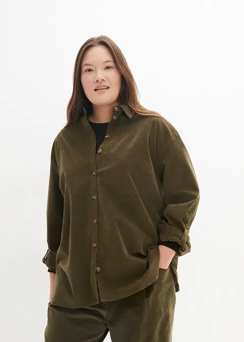 Camicia in velluto a coste di misto cotone, bonprix