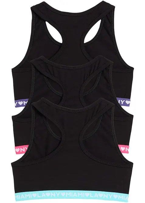 Reggiseno bustier con morbido cotone biologico (pacco da 3), bonprix