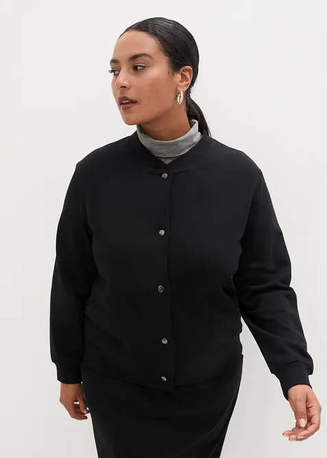 Bomber in felpa con automatici, bonprix