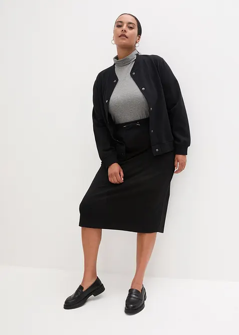 Bomber in felpa con automatici, bonprix
