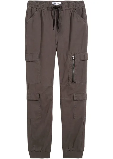 Pantaloni cargo in puro cotone con elastico in vita, regular fit, bonprix