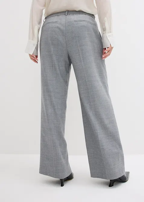 Pantaloni in misto lana con pinces, bonprix