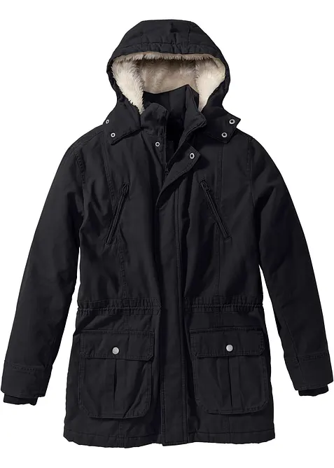 Parka invernale con cappuccio in teddy, bonprix