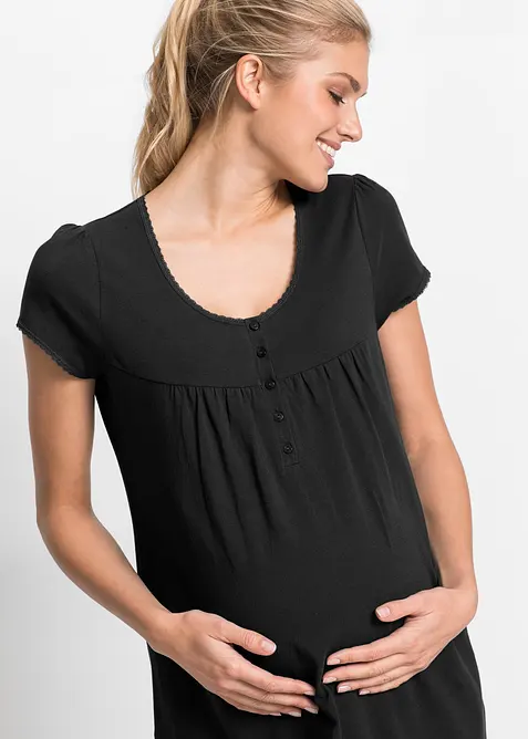 Camicia da notte per l'allattamento con cotone biologico, bonprix