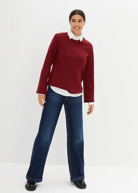 Maglia a maniche lunghe Essential, in cotone pesante, bonprix