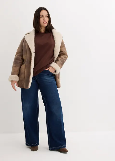 Felpa oversize in puro cotone biologico pesante, bonprix