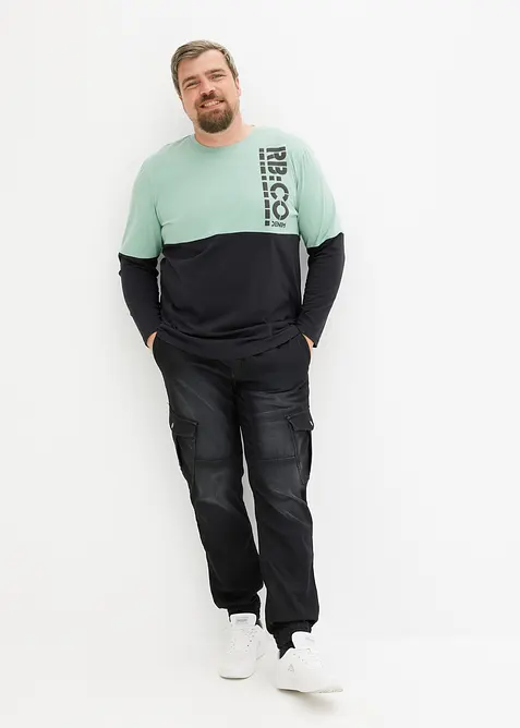 Jeans in felpa con tasche cargo regular fit, straight, bonprix