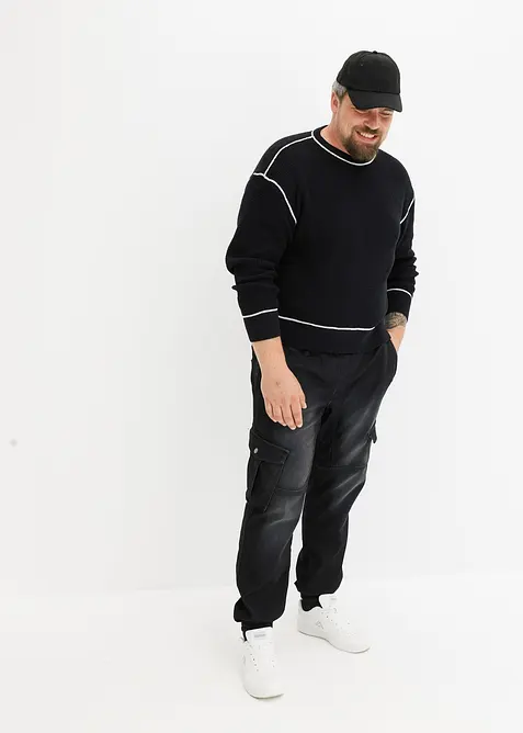 Maglione con cotone riciclato, loose fit, bonprix