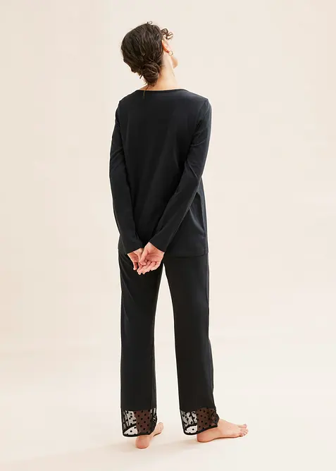 Pigiama con inserto in mesh delicato, bonprix