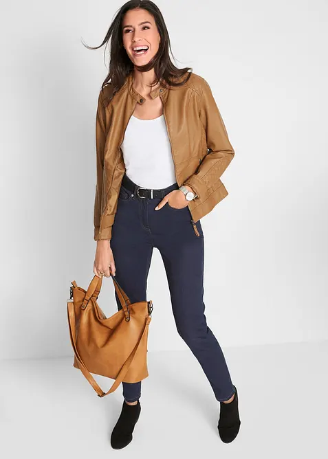 Jeans slim fit con vita alta e comoda, bonprix