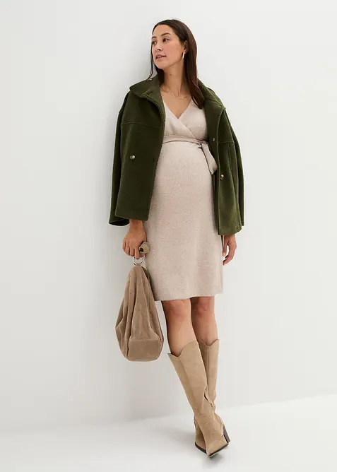 Abito pr&eacute;maman / da allattamento in maglia a coste supersoft, bonprix