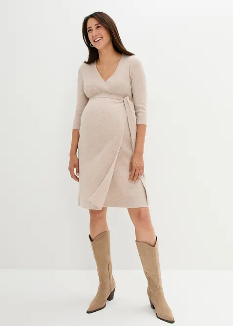 Abito pr&eacute;maman / da allattamento in maglia a coste supersoft, bonprix