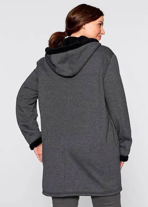 Felpa con zip e  cappuccio in pile teddy, bonprix