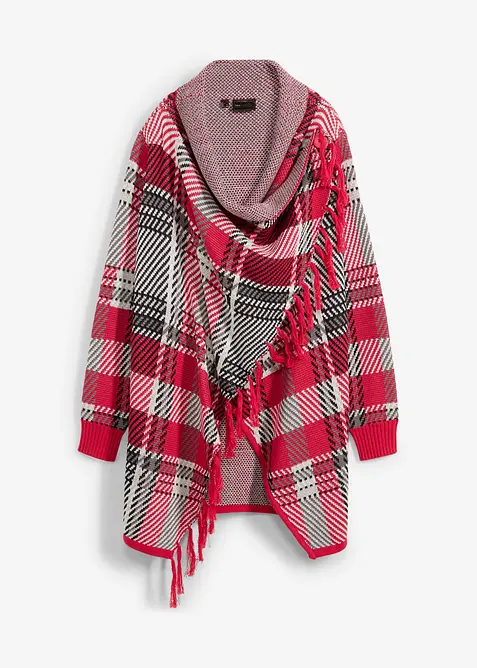 Cardigan di maglia lungo con frange, bonprix