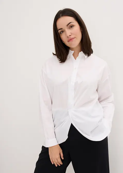 Camicetta asimmetrica in puro cotone, bonprix