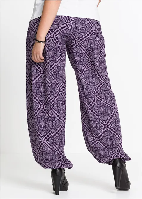 Pantaloni con elastico in vita in viscosa fluente, bonprix