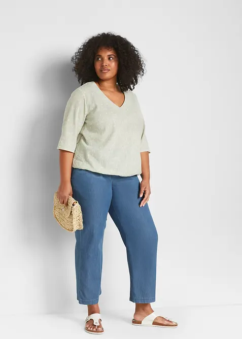 Jeans leggeri con elastico in vita e cinta comoda larghi, bonprix