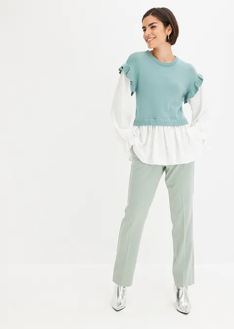 Maglione con inserto effetto camicia, bonprix