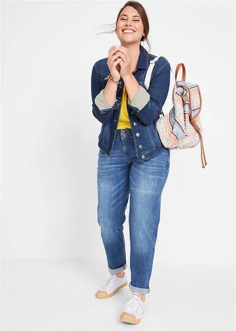 Mom jeans a vita media, bonprix