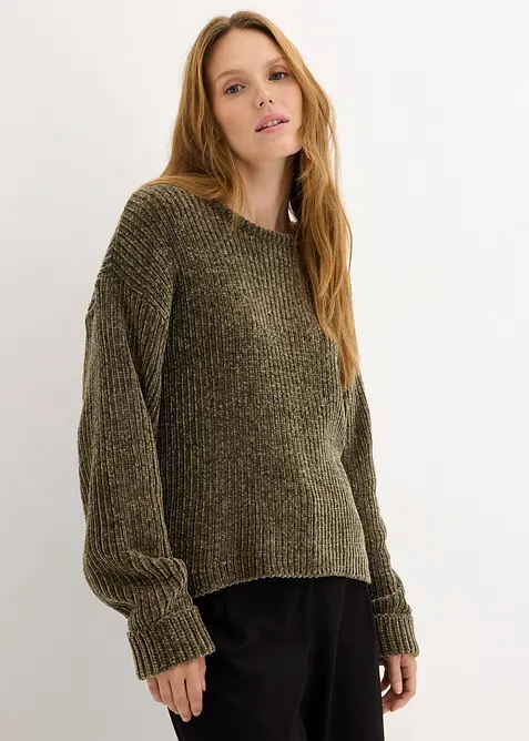 Maglione oversize in ciniglia morbida, bonprix