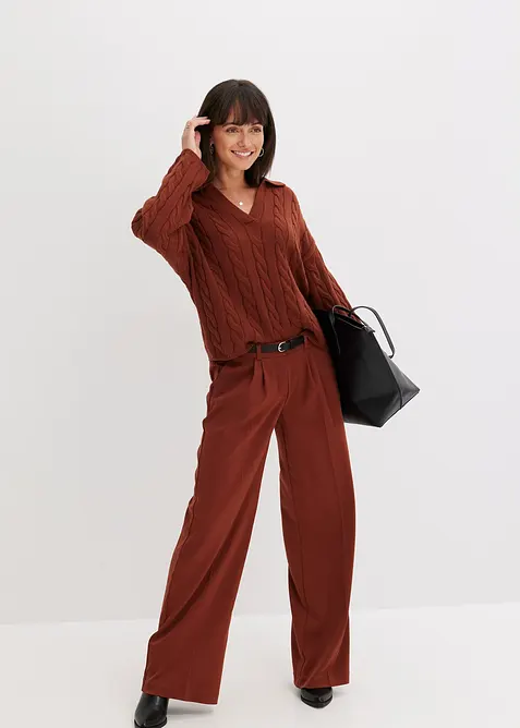 Maglione oversize in misto cachemire morbido, bonprix