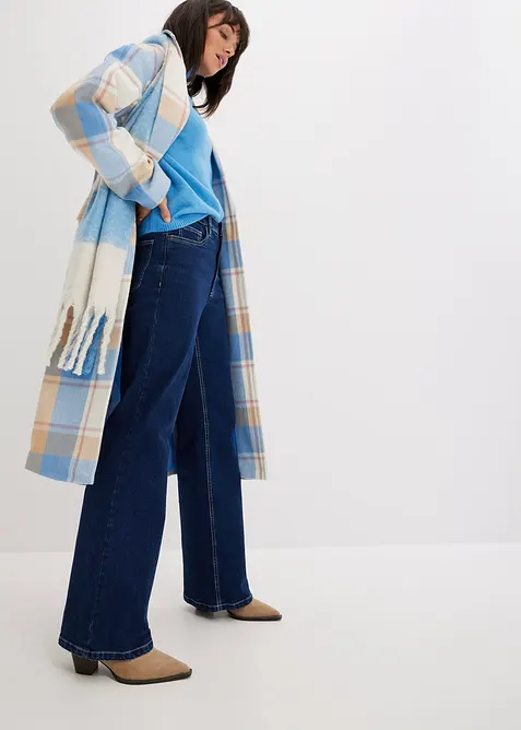 Jeans wide leg in cotone biologico, vita alta, bonprix