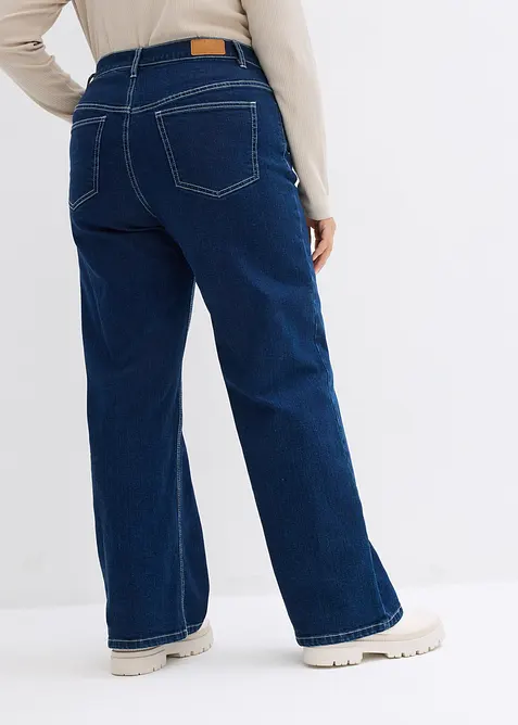 Jeans wide leg in cotone biologico, vita alta, bonprix
