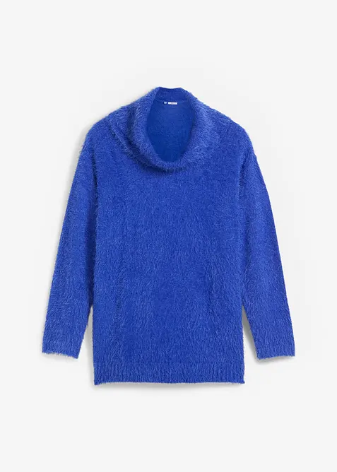 Maglione a collo alto in morbido filato effetto piume, bonprix