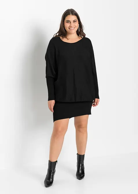 Abito fluente in maglia misto viscosa, bonprix