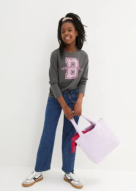 Maglia con maniche lunghe in puro cotone biologico (pacco da 3), bonprix