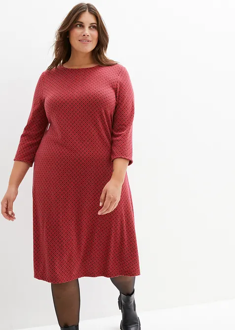 Abito in punto di Roma con fantasia jacquard in misto viscosa, bonprix