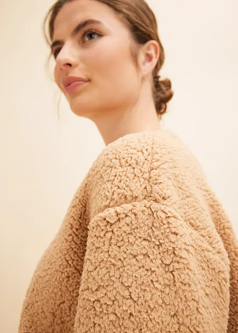 Pigiama in pile con ricami, bonprix