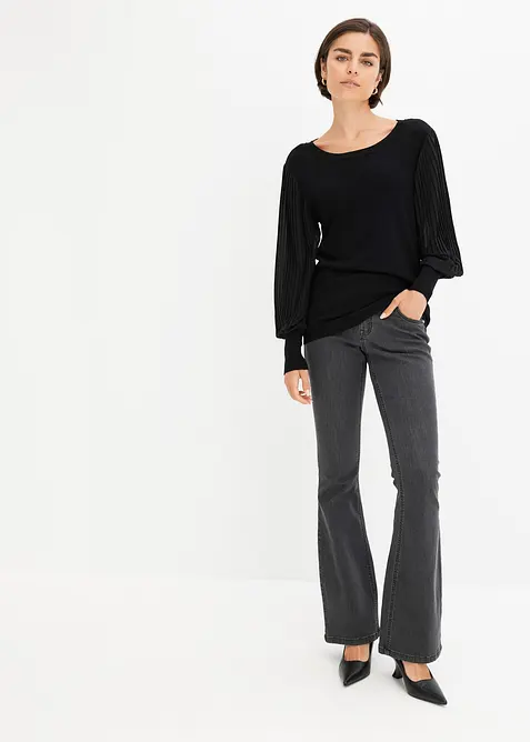 Maglione in filato fine di misto viscosa morbido, bonprix