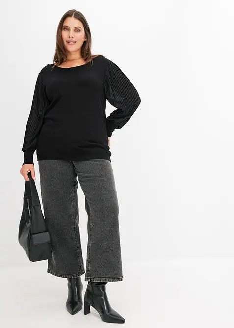 Maglione in filato fine di misto viscosa morbido, bonprix