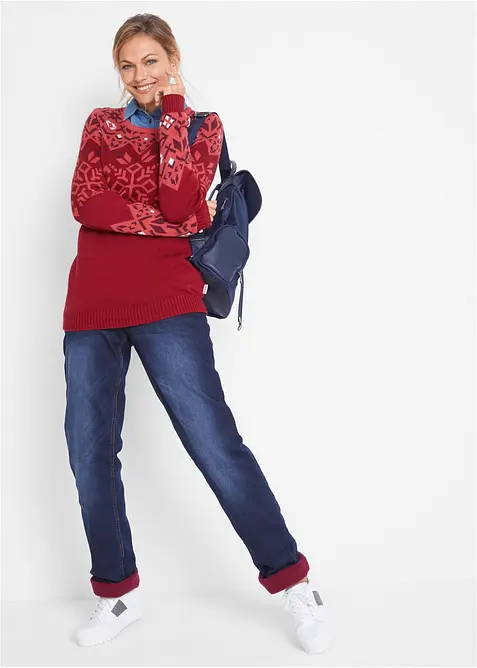 Jeans termici straight, vita media, bonprix