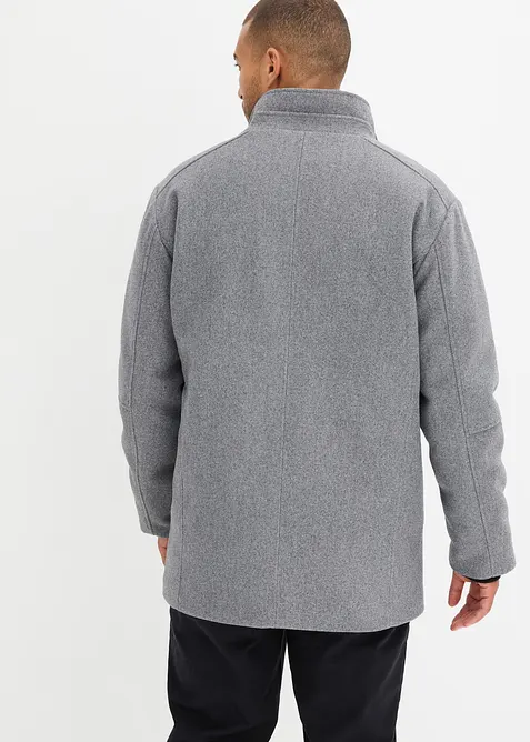 Giaccone invernale in simil lana con paravento, bonprix